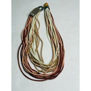 J. Jill brown stretchy multi strand choker necklace‎ casual fun 18" NWT